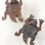 Pair of lizard sconces