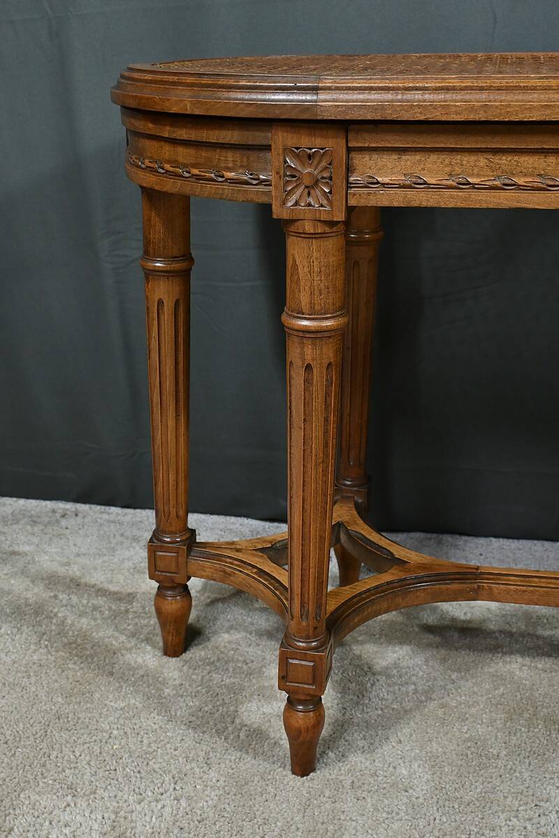 Walnut Piano Bench, Louis XVI Style – Late 19th Century