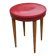 Baumann Low Stool Varnished Beech and Red Faux Leather