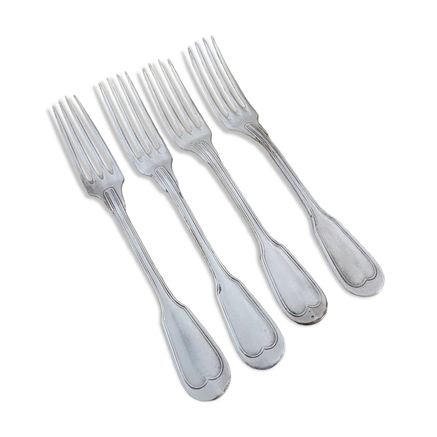 Set of 4 decorative forks with a rim