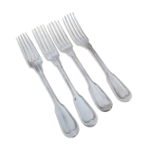 Set of 4 decorative forks with a rim