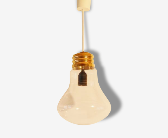 Lustre suspension en forme d'ampoule géante 1970 vintage 70's bulb-shaped  lamp n4 | Selency