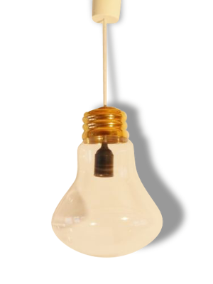 Lustre suspension en forme d'ampoule géante 1970 vintage 70's bulb-shaped lamp n4