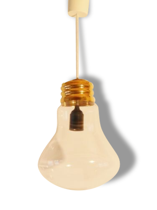 Lustre suspension en forme d'ampoule géante 1970 vintage 70's bulb-shaped lamp n4 — Beyit