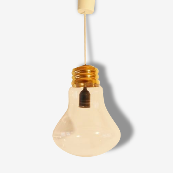 Suspension chandelier in the shape of giant bulb 1970 vintage 70's bulb-shaped lamp n4