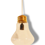 Suspension chandelier in the shape of giant bulb 1970 vintage 70's bulb-shaped lamp n4