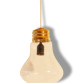 Suspension chandelier in the shape of giant bulb 1970 vintage 70's bulb-shaped lamp n4