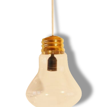 Suspension chandelier in the shape of giant bulb 1970 vintage 70's bulb-shaped lamp n4