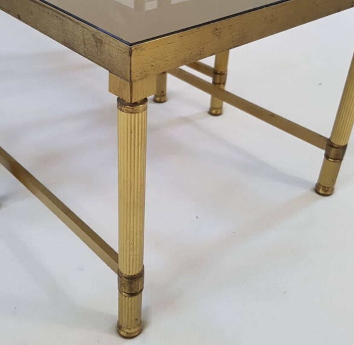 Vintage 70s brass nesting table