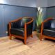 Dark blue club armchair (2x)