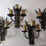 4 wrought iron sconces