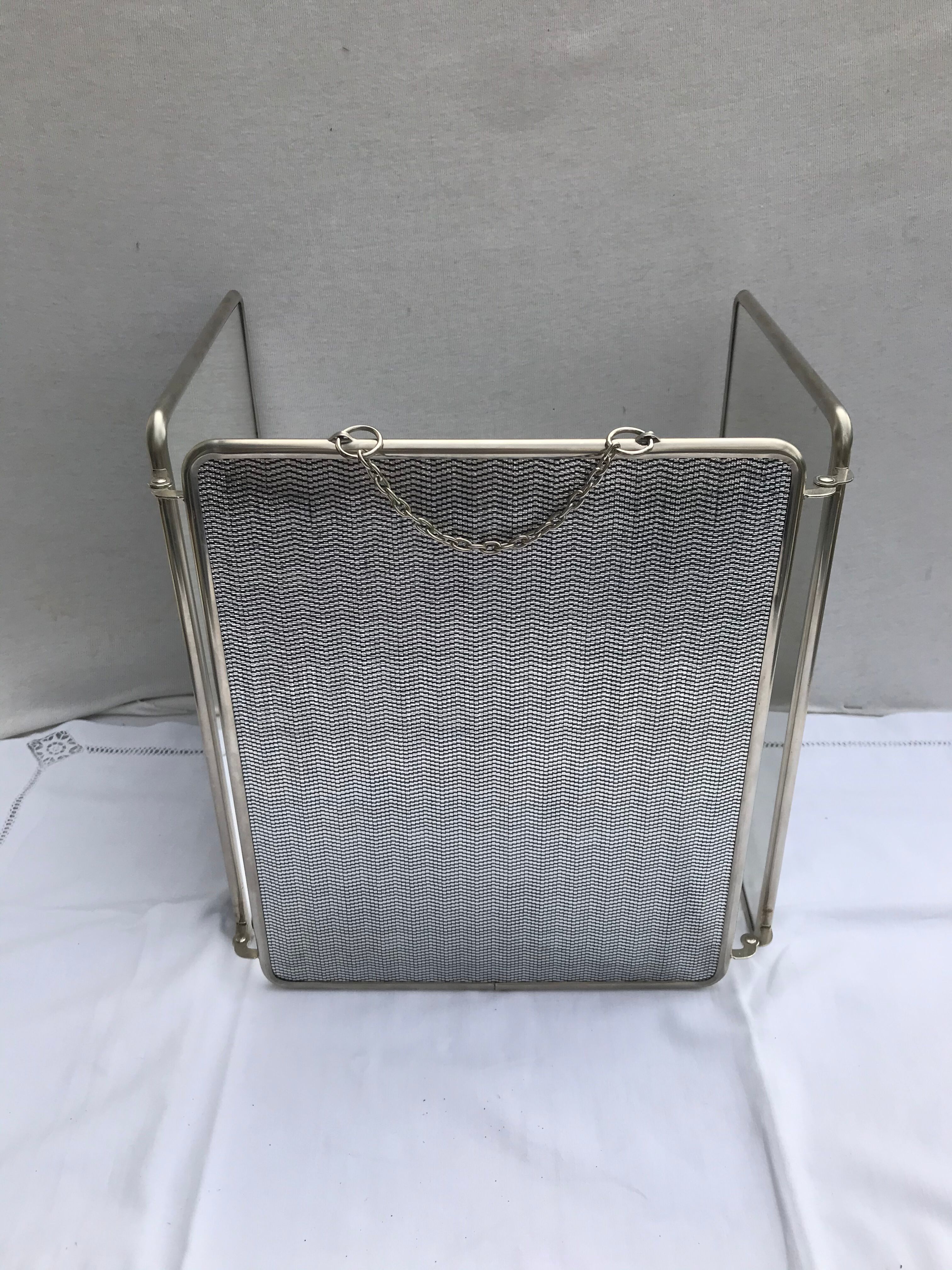 Former mirror triptych barbier contour metal chromé - vintage chain 24x30cm