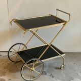 Brass and glass service trolley