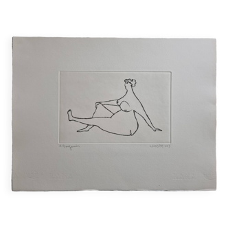 Harmonie Instinctive, Aquatinte sur Papier Lana par Claude L'Hoste, 28 x 38 cm