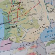 Old historical MDI map: The 100 Years War.