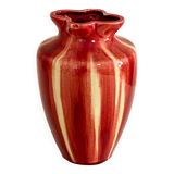 Glazed ceramic vase, Flower neck, Bordeaux, 1970 - 17 X 13 cmV