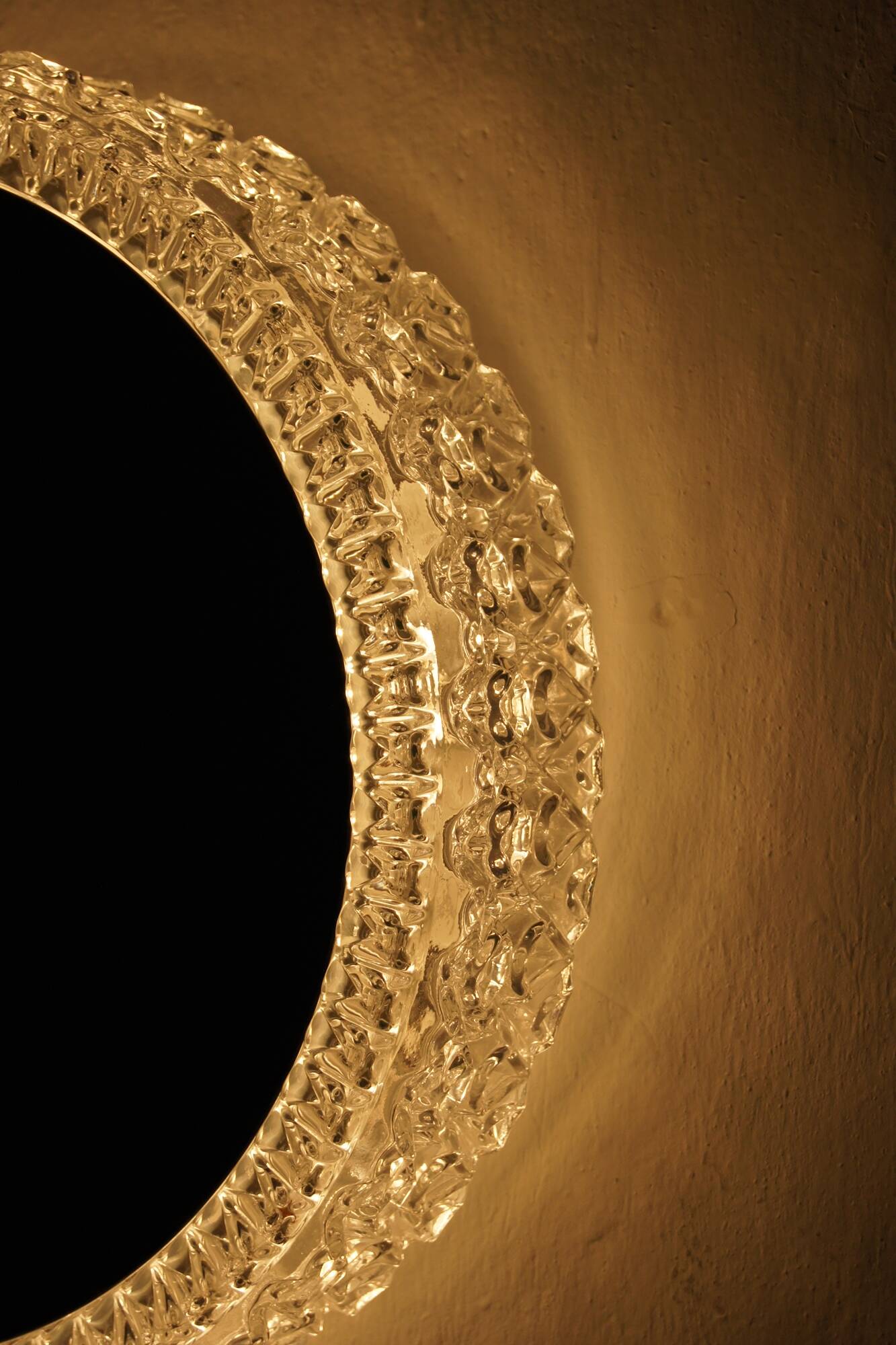 Large Vintage Mirror Lamp from Glashütte Limburg