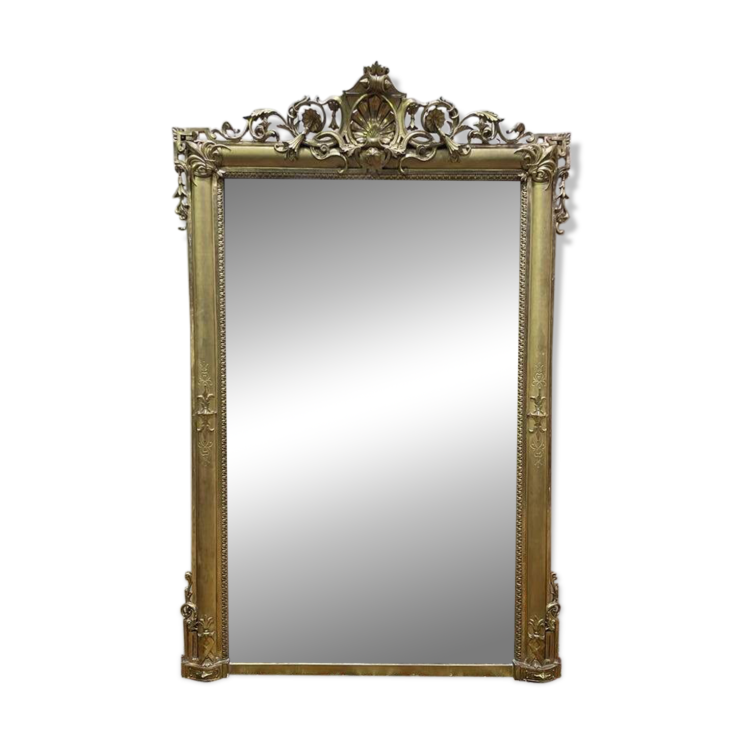 Miroir en bois et stuc doré époque Louis Philippe