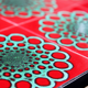 Coffee table ceramic red and green 1960