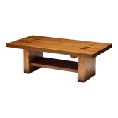 Table à manger en bois d'orme alpin dans le style de Pierre Chapo, France, années 1960.