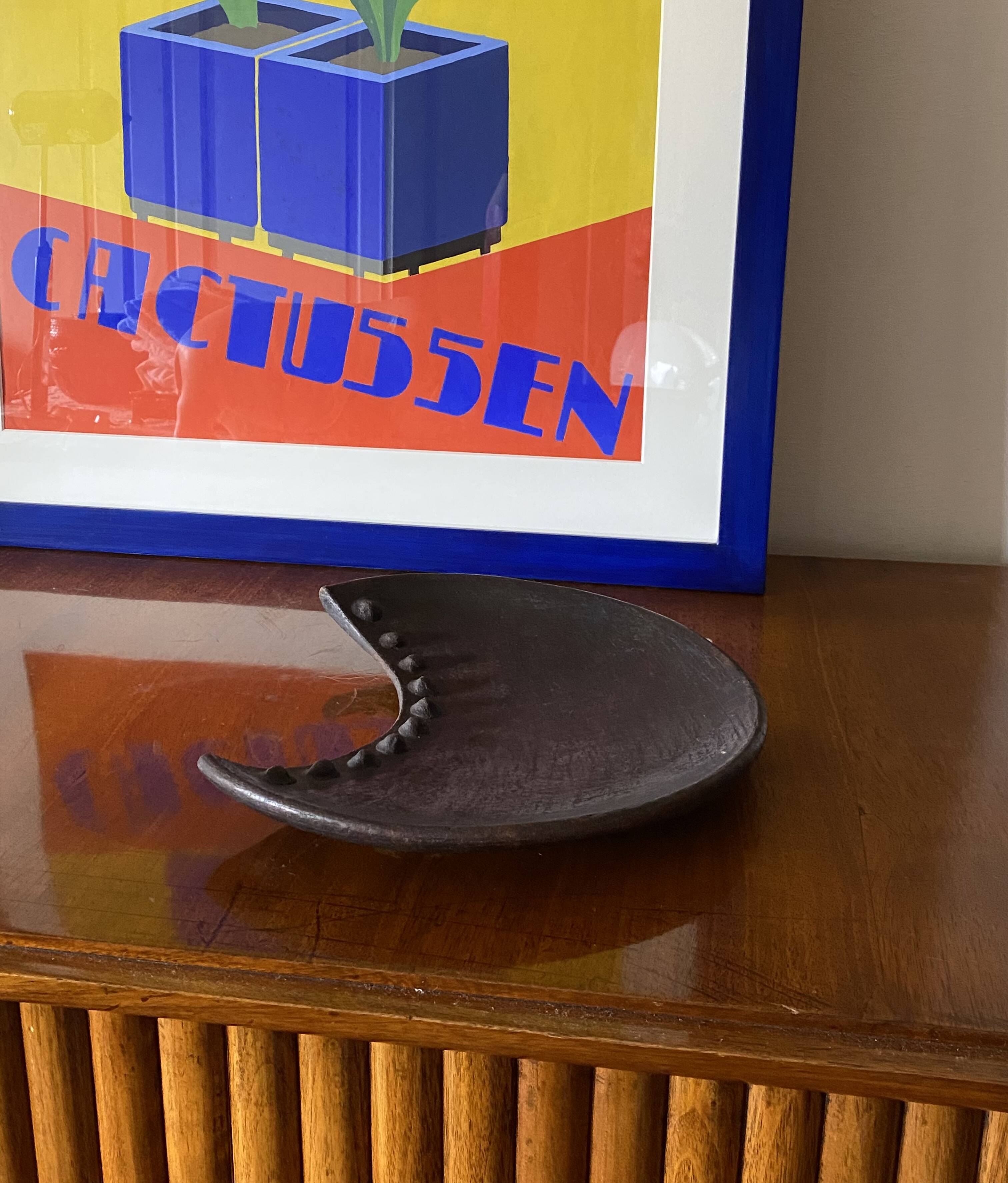 Organic modern wood tray / vide poche, France 1960s