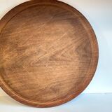 Scandinavian round tray teak vintage