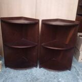 Pair of art deco style mahogany corner cabinets