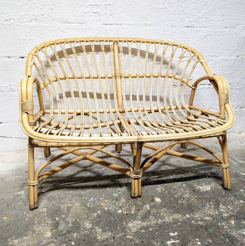 Rattan bench