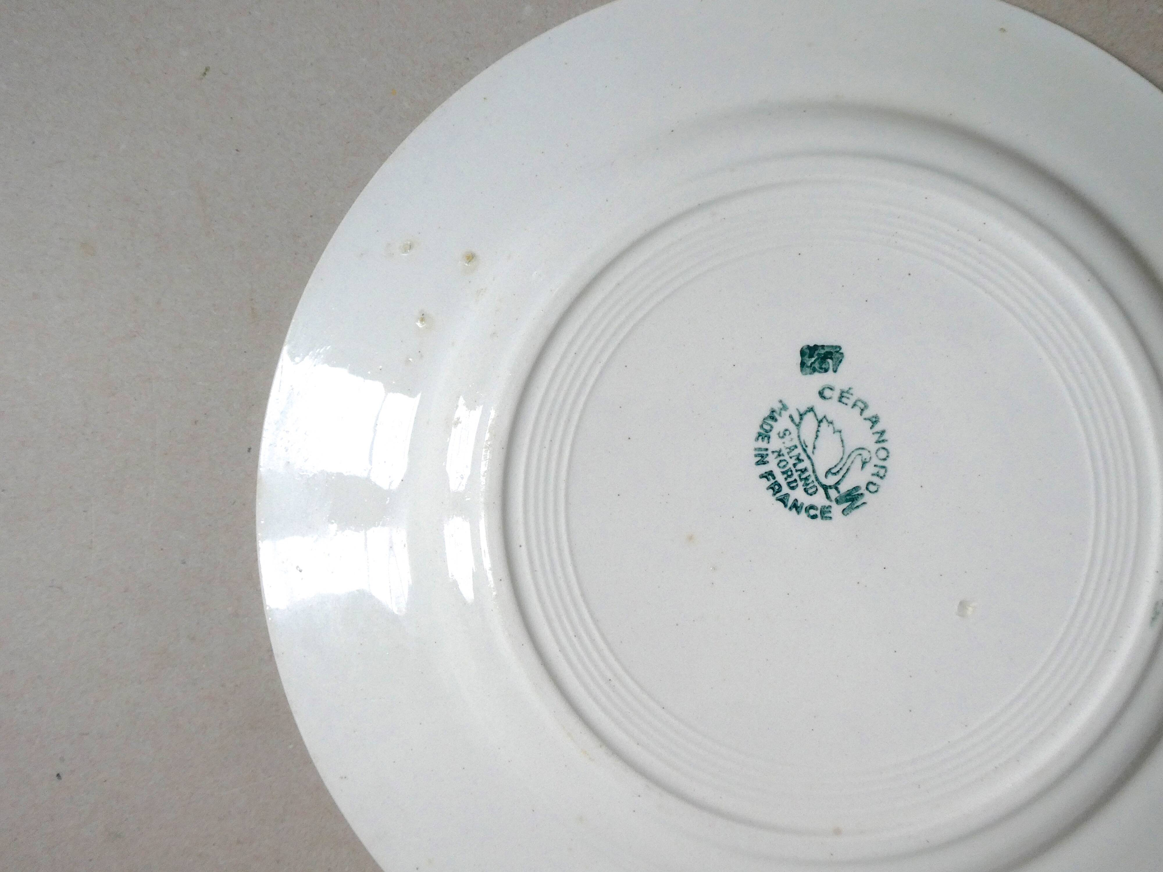 Set of 6 dinner plates of Saint Amand 50s