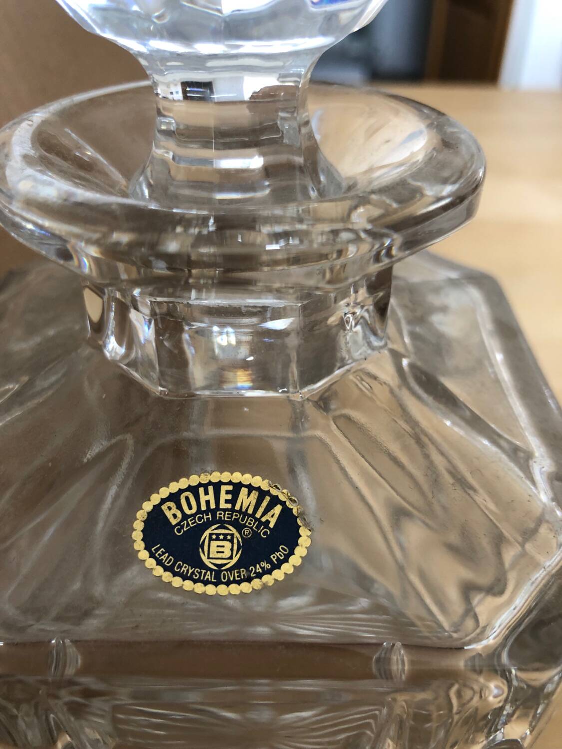 Bohemian crystal whiskey decanter from the 1950s