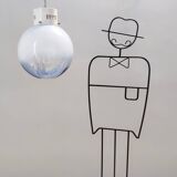 Transparent and Blue Murano Glass Pendant attributed to  Mazzega, Italy