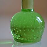 Sweden Sweden 1960 60's small soliflore vase green glass bullicante