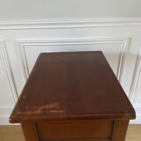 Nightstand, vintage side table with a drawer and a low shelf in solid wood