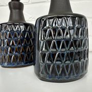 Paire de petites lampes en grès bleu Søholm par Einar Johansen Danemark