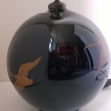 Hand painted opaline glass ball lamp base c.1930/40 Jaque Adnet style