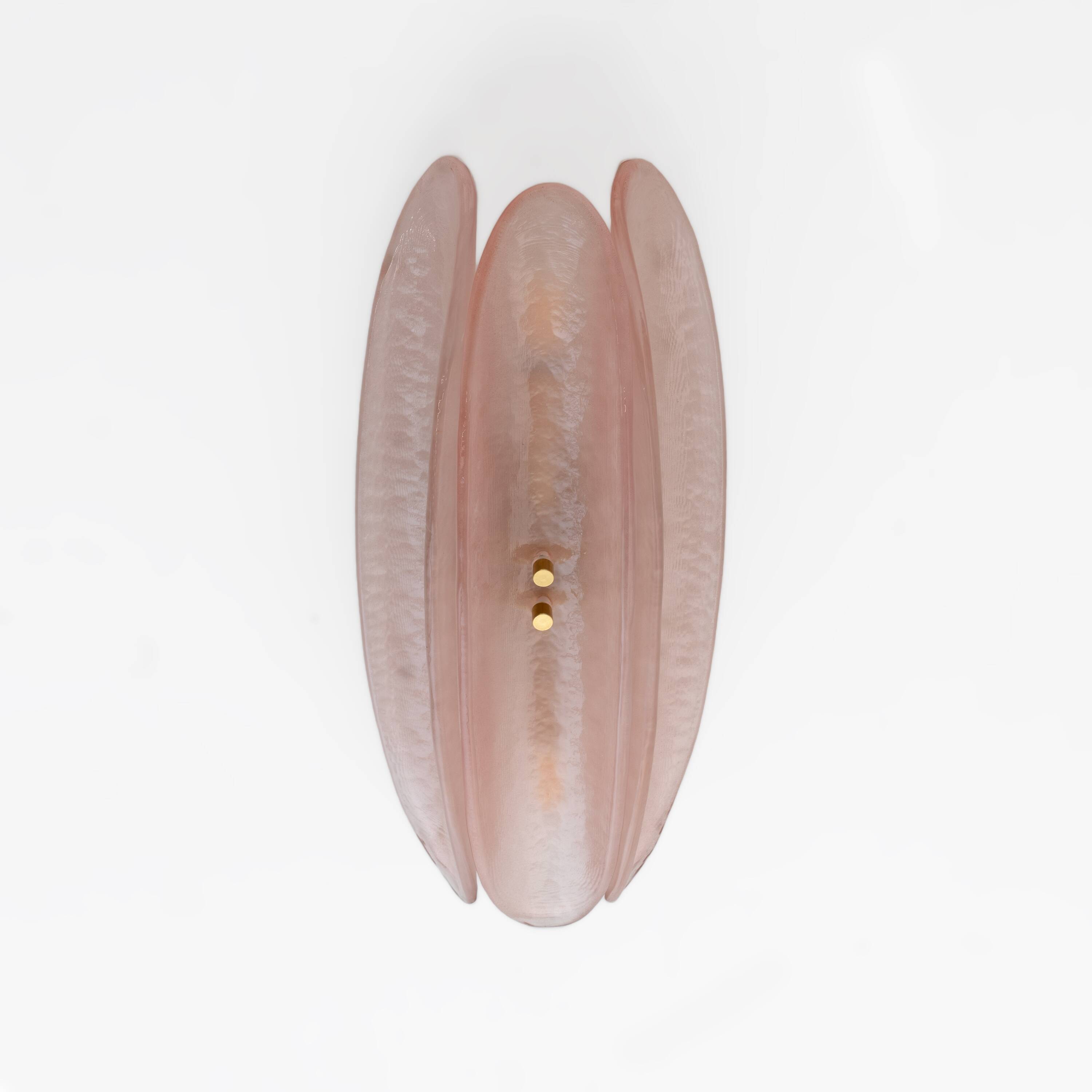 Pair of Fontana Arte Style Mid-century Modern Pink Murano Glass Sconces