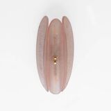 Paire d'appliques murales Fontana Arte de style moderne du milieu du siècle en verre de Murano rose