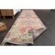 Vintage Turkish Oushak handmade wool cotton pink runner rug 79x372