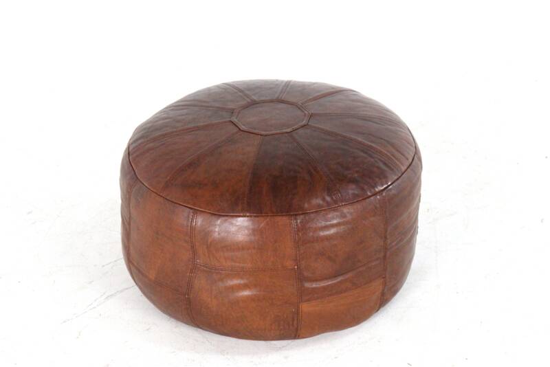 Pouf en cuir Woerdenbach - vintage