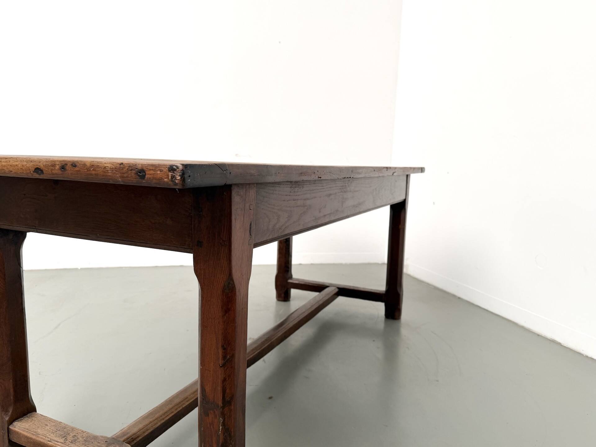 Farmhouse table, solid oak, 20th century.
