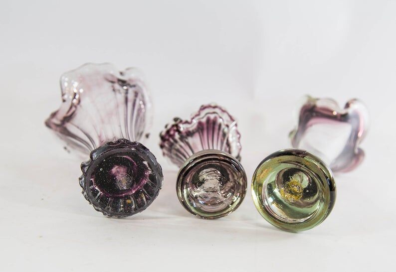 Set of 3 Murano vases 70s