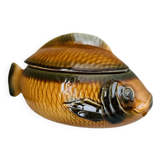 Soupière poisson en faïence de Sarreguemines