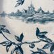 Small plate iron earth Jules Vieillard Bordeaux decorative blue
