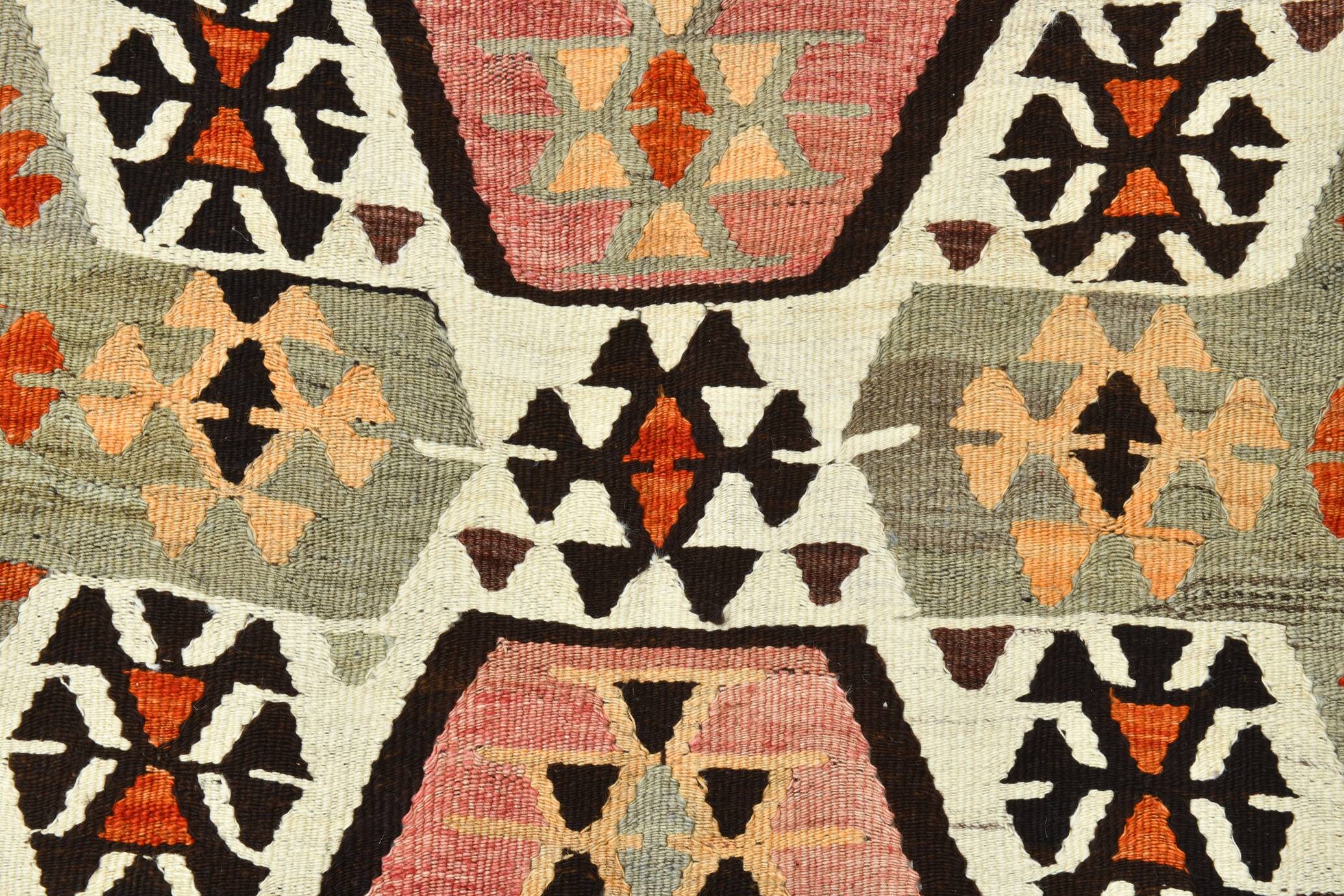 6x10 Kilim Grey & Brown Bohemian Area Kilim Rug, 171x306 Cm