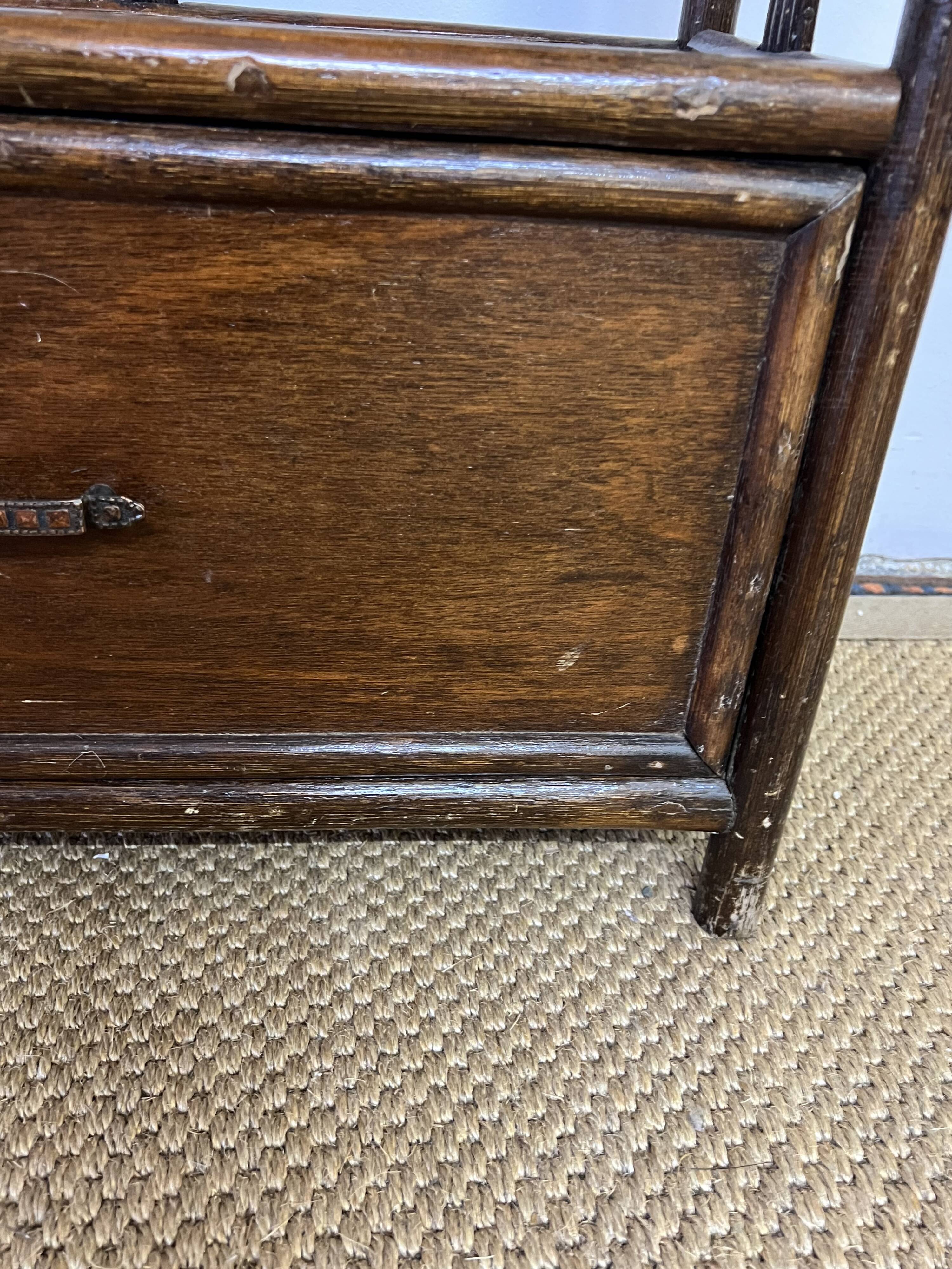 Etagère bibliothèque vintage en rotin et bambou