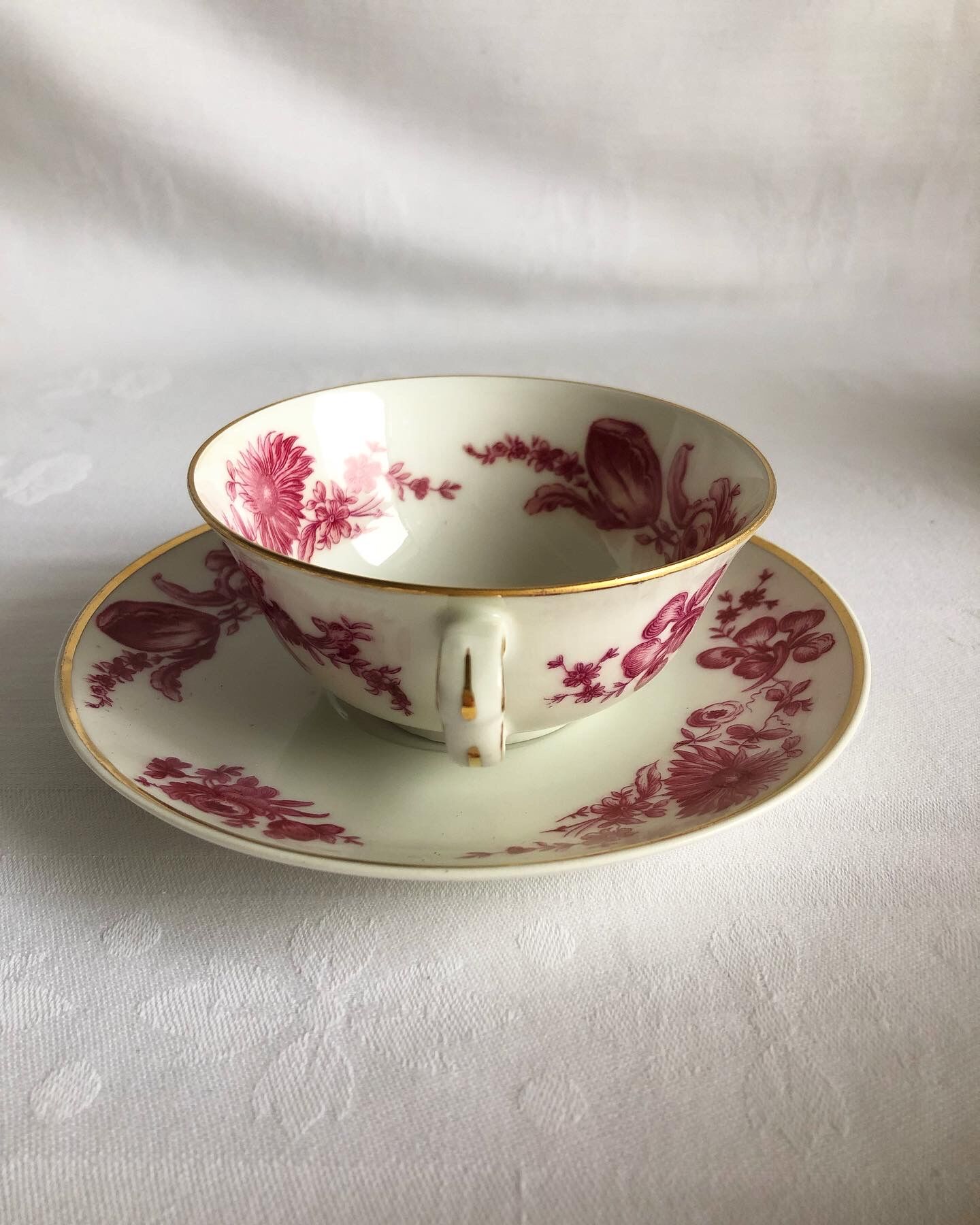 Limoges fine porcelain cup and under cup