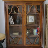 Old atisanal wooden library showcase