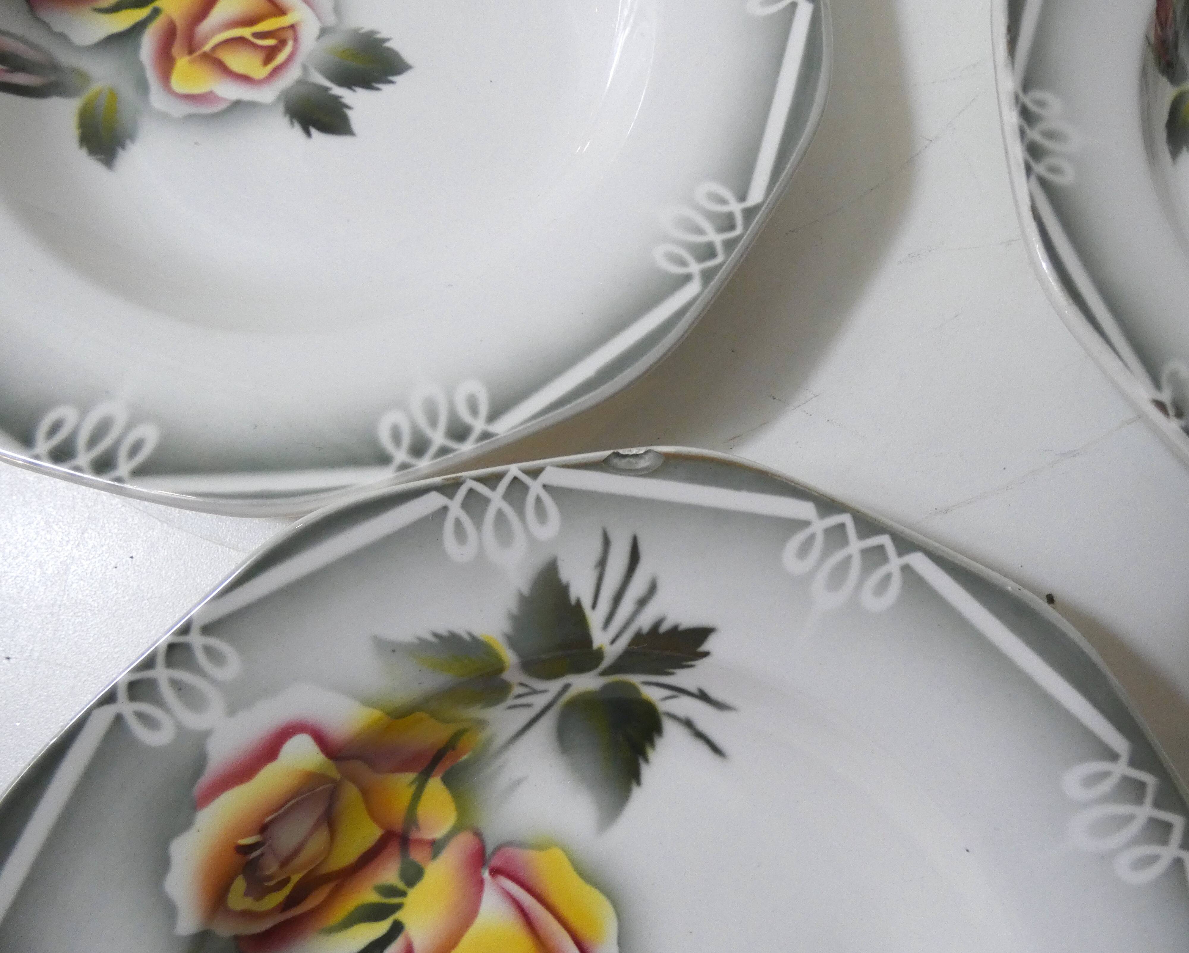 Digoin sarreguemines 7 deep plates odile