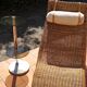 Deck chair sunbed in rattan and bamboo 1960