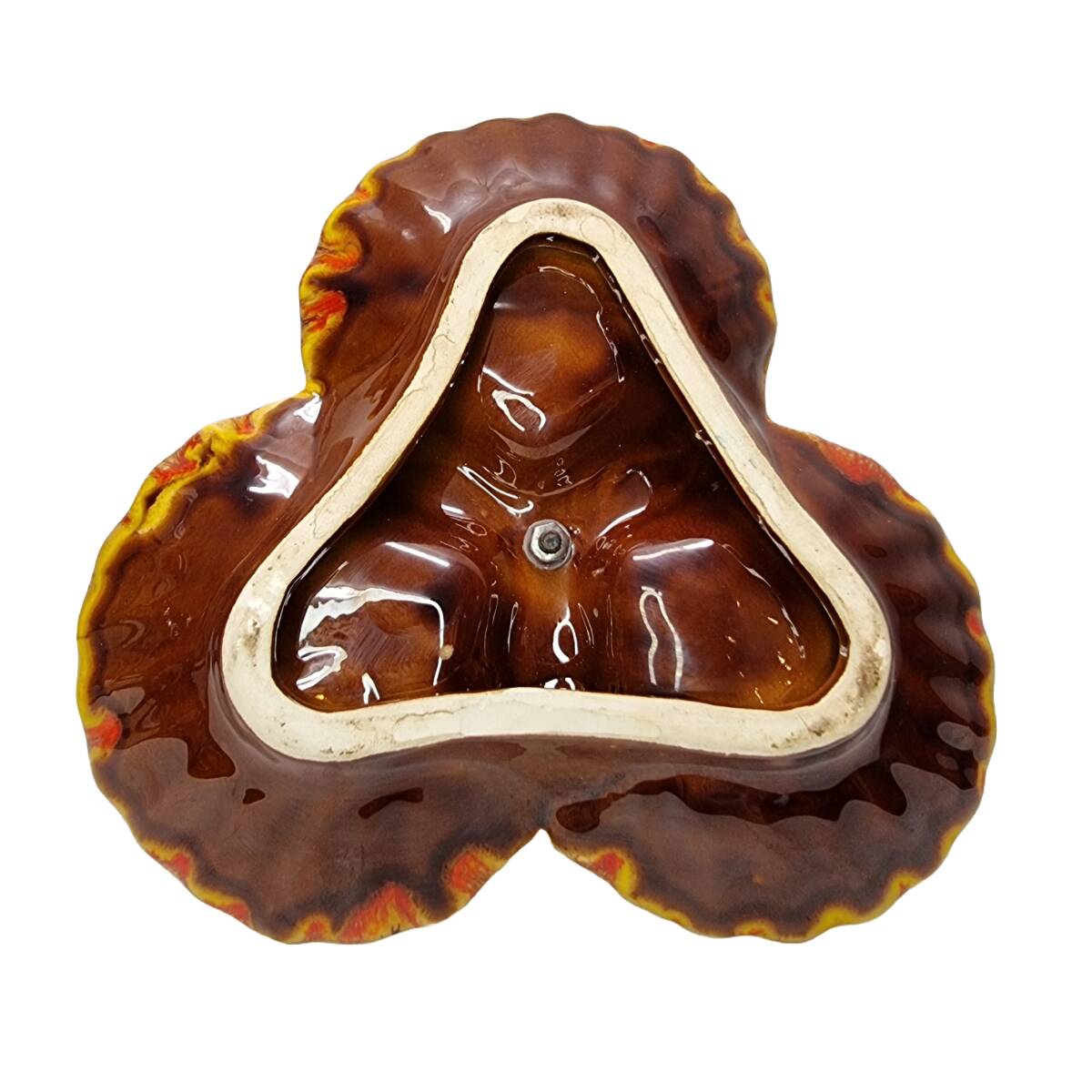 Vintage French ceramic Three Compartment serving dish 1970s